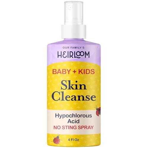 Hypochlorous Acid Spray For Kids - Soothes Diaper Rash, Baby Acne, Eczema, Cuts & Scrapes - Baby & Kids Skin Soothing Spray for Sensitive Skin, Non-Toxic, No Sting, 4 oz