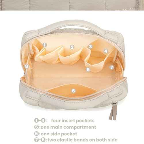 Bluboon Makeup Bag Zipper Pouch Travel Portable Cosmetic Bag Organizer for Women and Girls
