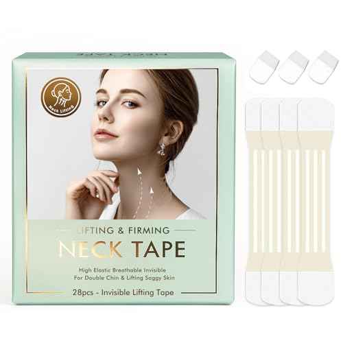 Neck Lift Tape, 28 Pcs Neck Wrinkle Patches for Smoothing Skin & Reducing Fine Lines, Comfortable & Waterproof Strips for Daily Care