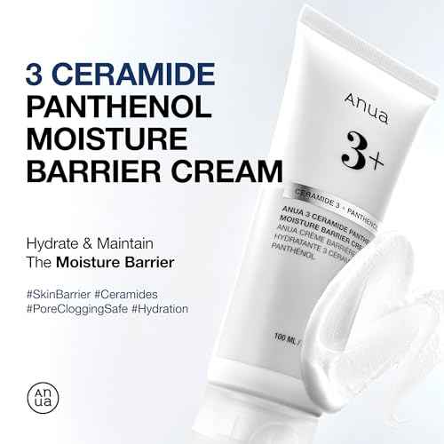 ANUA 3 Ceramide Panthenol Moisture Barrier Cream, Hydrating Face Moisturizer for Normal Skin, Panthenol, Ceramide, Centella for Skin Barrier Non Comedogenic, Korean Skincare (100ml/ 3.38 fl. oz.)