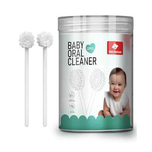 dearlomum Upgraded 32PCS Baby Tongue Cleaner, Disposable Newborn Toothbrush & Oral Cleaning Stick, Gauze Gum Cleaner for Infant Dental Care, 0?36 Months Baby Mouth Wipes