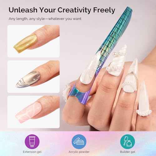 MelodySusie Nail Forms for Nail Extensions 100PCS, Long Length and Strong Adhesion, for Acrylic, Builder Gel and Poly Gel, for Home DIY and Salon Tools