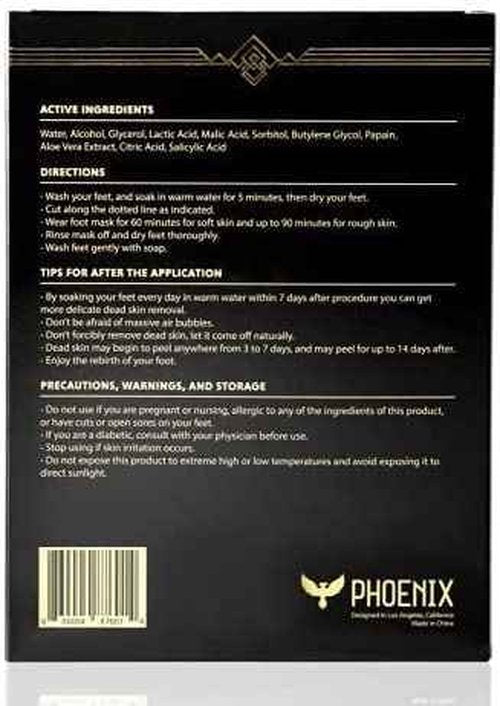 (Pack of 3) Phoenix Foot Peel for Men - Extra Large - Extra Strength - Exfoliating Dry Feet Treatment - Callus Remover - Unscented - Paraben and Fragrance Free