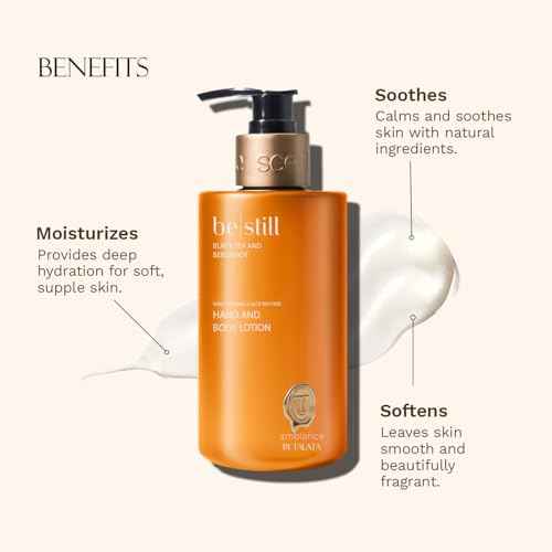 Hand and Body Lotion - Plant-Based, Enriched with Baobab Oil, Shea Butter, Aloe Vera - 4 Scent Variations - 10 Fl Oz (10 Fl Oz, Black Tea & Bergamot - BE Still)