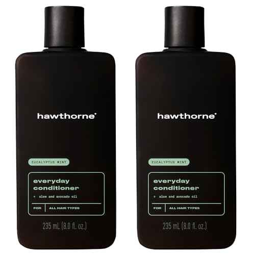 Hawthorne Everyday Conditioner For Men. Mens Conditioner For Stronger, Smoother, Healthier Hair with Plant-Derived Glycerin. Mint and Eucalyptus Scent. Natural, Sulfate Free, Paraben Free. 2-Pack.