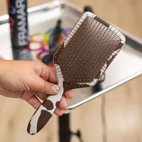 FRAMAR Paddle Hair Brush Detangler, Detangling Hairbrush For Women, Wet Hair Brush For Girls, Hair Detangler Brush, Wet Hairbrush, Hairbrushes, Girls Hairbrush Detangler, Reduces Frizz ? Cow Print
