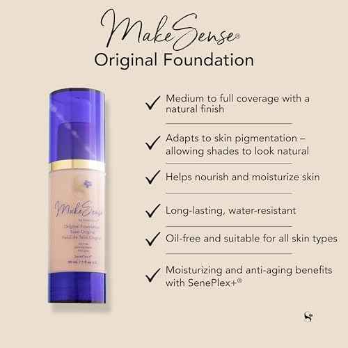 SeneGence MakeSense Original Foundation, Dewy, 1 Fl Oz, Long-Lasting Oil-Free Formula with Skin-Nourishing Ingredients, Water-Resistant