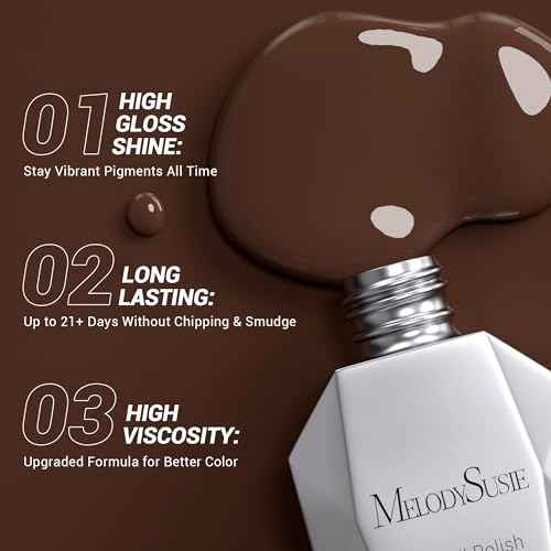 MelodySusie Thick Americano Brown Gel Nail Polish,0.5fl oz Nails Soak Off UV LED Caramel Coffee Brown Gel Polish Gift for Women Nail Art Manicure Salon DIY Nail Design Decoration at Home-534-A1205