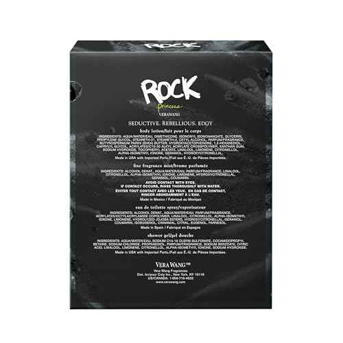 Vera Wang Rock Princess Eau de Toilette 4 Piece Gift Set, Notes of Waterlily, Tahitian Flower, and Vanilla, Women's Fragrance, Long Lasting, Everyday Fragrance