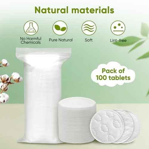 Boxed 300-Count Embossed Cotton Rounds ? 3 Unique Patterns, Lint-Free, Dual-Sided, Soft & Durable, Ideal for Makeup Removal, Skincare, Nail Polish, and Baby Care