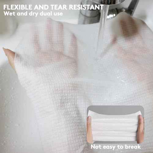 RGBB Clean Face Towels 10"¡¿12", Disposable, Ultra-Absorbent, Hypoallergenic & Soft Makeup Remover Dry Wipes, Pamper Your Face, Hygienic Towelettes, for All Skin Types£¨200 Count£©