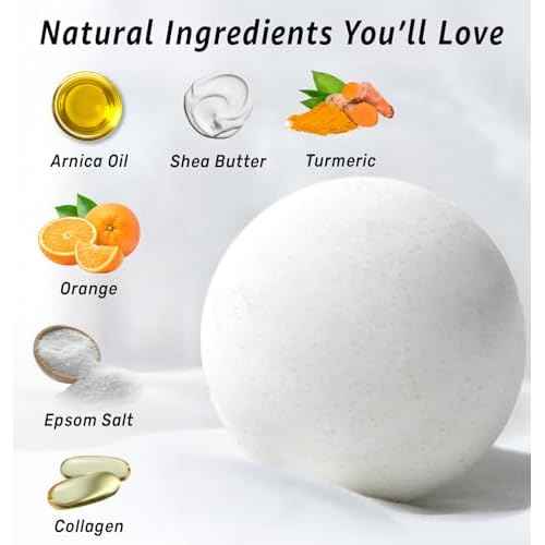 Collagen Bath Bombs Luxurious Bath Foam Gift for Dry Skin Hydration Moisturizing Turmeric Arnica Orange Essential Oil Infused for A Blissful Experience