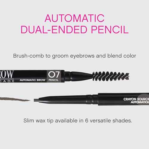 Vivienne Sab? Brow Arcade Eyebrow Pencil ? Micro Definer with Brush for Cool-Toned Hair, Smudge-Proof Color and Longwear Shape Enhancement, Shade 07 Ash Brown, 0.035 oz