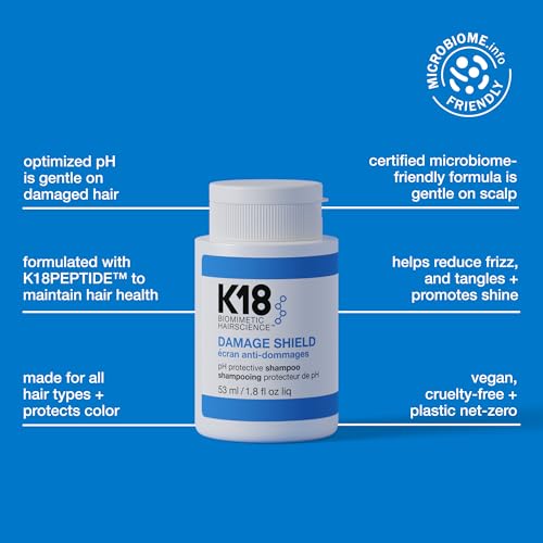 K18 Damage Shield Protective Shampoo, Reduces Frizziness & Tangles, Maintains Hair Health