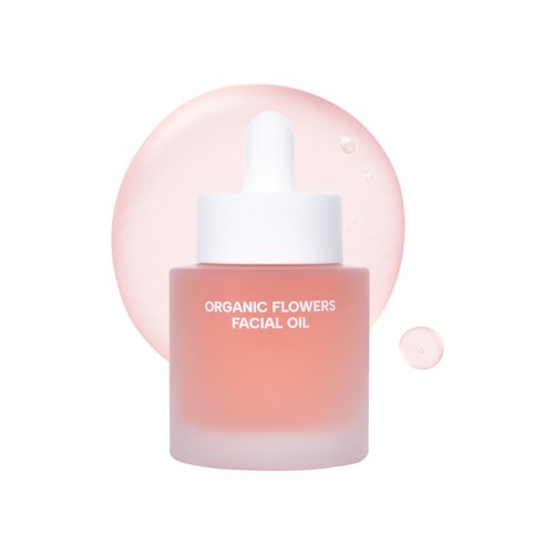 Whamisa Organic Flowers Facial Oil Deep Rich, Hydrating Watery Formula with Fermented Ingredients & Postbiotics, Nourishing, Glowing Hydration (32ml)
