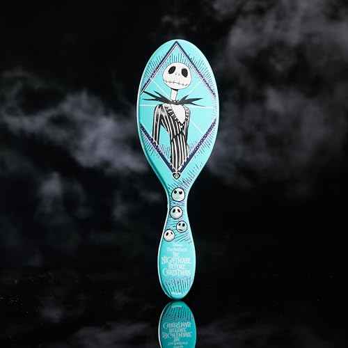 Wet Brush Detangle & Style Duo Kit, Jack Skellington (Nightmare Before Christmas) ? Holiday Gift or Stocking Stuffer, Includes Detangling Brush & Scrunchie with IntelliFlex Bristles for Wet & Dry Hair