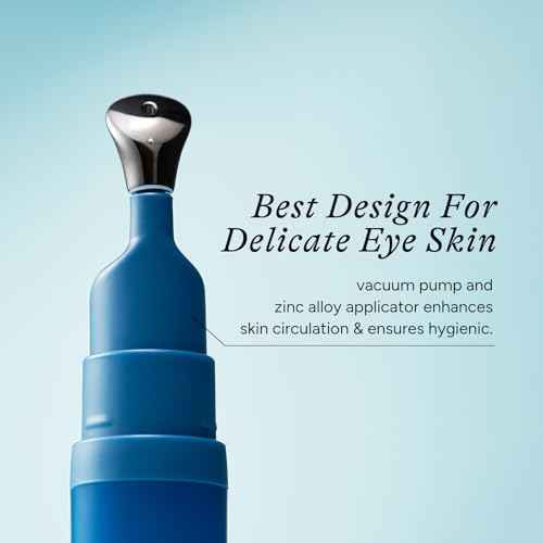 Caffeine Eye Serum, Firming Hydrating Renewing Eye Cream with Bakuchiol Hyaluronic Acid for Reduces Fine Lines, Dark Circles & Puffy Bags, Eyes Care with Zamak Applicator, 0.5 fl. oz