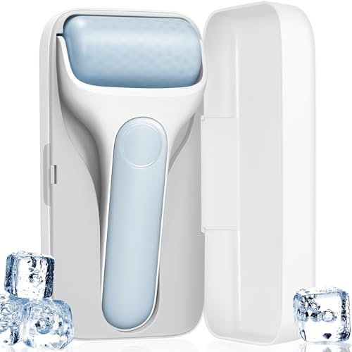 MORGLES Ice Roller for Face, Premium Facial Roller for Puffiness, Dark Circles and Lymphatic Drainage, Cold Face Roller for Women Self Care with Carry Case