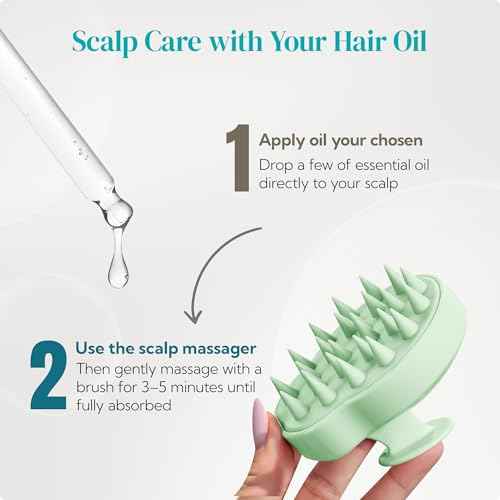 HEETA Scalp Massager Shampoo Brush 2 Pack, Soft Silicone Bristles to Remove Dandruff, Waterproof Scrubber for Wet Dry Hair, Suitable for Men & Women (Light Beige&Green)