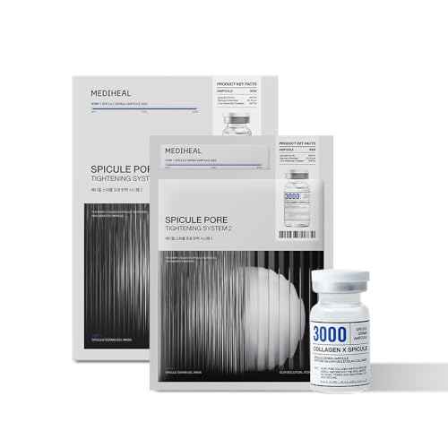 Mediheal Collagen Spicule 3000ppm Intensive Serum ? Micro Needle Serum for Pore Care, Soothing & Skin Texture Improvement, 2-Step Pore Care Set,Collagen Spicule Ampoule and Gel Mask Set,4 pcs