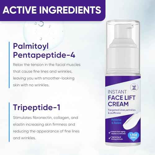 Instant Face Lift Cream, Effective 2-Minute Temporary Skin Tightening Cream, Visibly Firming Loose Sagging Skin, Repair and Smooth Wrinkles for Face and Neck