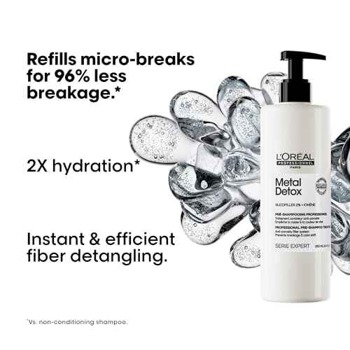 L'Or?al Professionnel Paris Metal Detox Pre-Shampoo Treatment - Strengthens, Refills Micro-Breaks and Protects Against Hard Water Metals, For Damaged and Color-Treated Hair