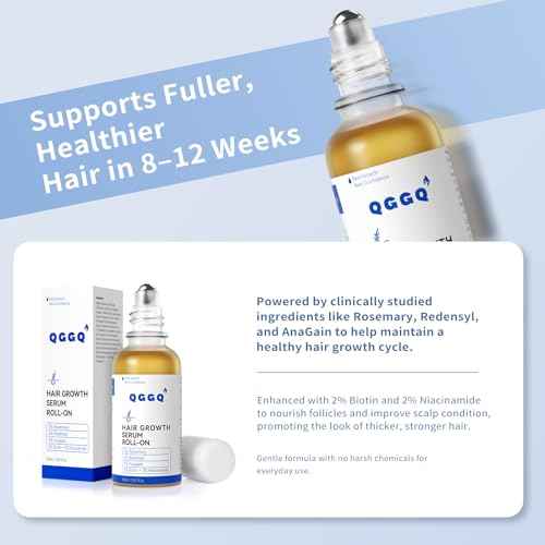 Hair Growth Serum Roll-On 30ml | Patented Blend with 3% Rosemary, 3% Redensyl, 2% AnaGain, Biotin & Niacinamide | No-Rinse, Fast-Absorbing | For Thinning Hair & All Hair Types (1.01 Fl Oz (Pack of 1))