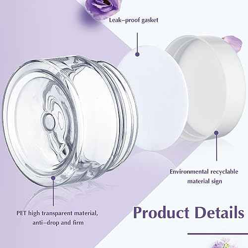 200 Pcs 1 oz Empty Bulk Plastic Container Jars with Lid Leak Proof Round Plastic Jars Small Cosmetic Travel Containers for Storage Makeup Creams Lotion Ointments, White