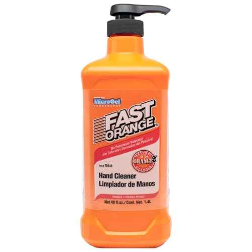 Fast Orange 25148 Pumice Lotion, Heavy Duty Hand Cleaner, Natural Citrus Scent, Waterless Cleaner For Mechanics, Strong Grease Fighter, 48 Oz.