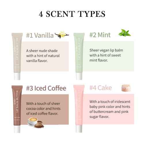 Summer Butter Lip Balm, Moisturizing Hydrating Natural Lip Care, Rich in Nutrients for Soft Smooth Lips (4Colors)
