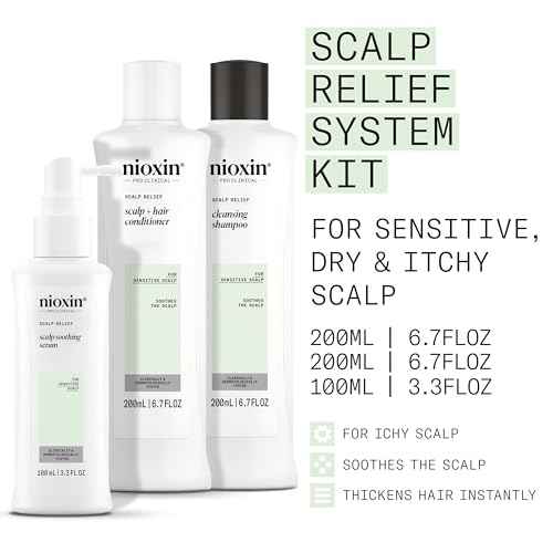 Nioxin Scalp Relief System Kit | For Sensitive Itchy Scalp | Made with Aloe Vera and Vitamin E | Trial Size