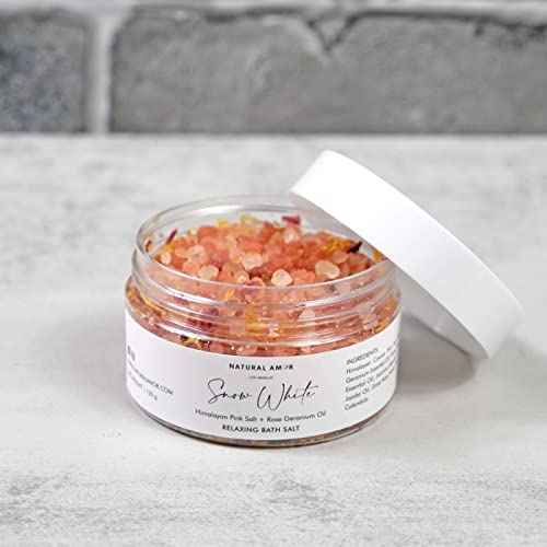 Natural Amor Spa Gifts for Women,Luxurious Rose Scent Bath gift for her, 6pc Bath & Body gift including Soap Bar, Bath Bomb, Bath Salt