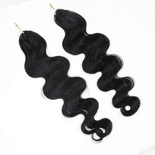Body Wave Feather Crochet Braid Human Hair Extensions Knotless Pre-Separated Crochet Hair Extensions Human Hair Natural Color 16inch 120g