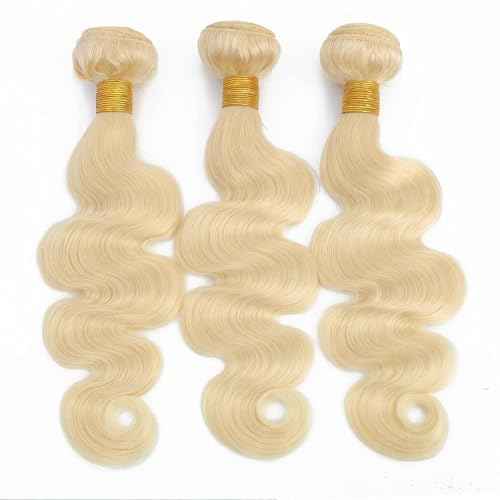 613 Body Wave 3 Bundles Human Hair 22 24 26 Inch, 100% Unprocessed 10A Brazilian Human Hair Bundles, Double Weft Body Wave Bundles, 613 Color Wet and Wavy Hair Extensions