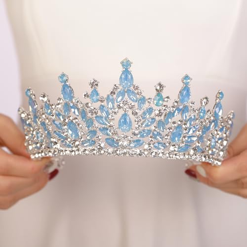 JWICOS Crystal Crowns and Tiaras Headband for Women Princess Wedding Tiara for Birthday Party Prom Bridal Tiara Crown for Halloween Costume