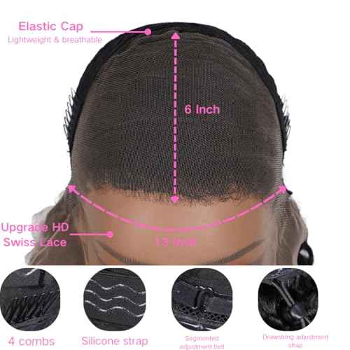 22 Inch Deep Wave Lace Front Wigs Human Hair 13x6 HD Lace Front Wigs Pre Plucked 200% Density Glueless Wigs with Baby Hair Deep Curly Wig for Women