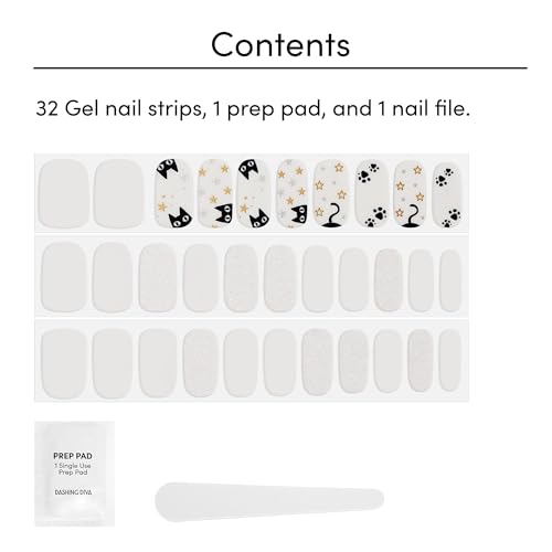 Dashing Diva Gloss UV Free, Long Lasting Gel Nail Stickers | Chip Resistant | 32 Nail Wraps, Prep Pad, Nail File
