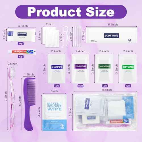 50 Kits Travel Toiletry Kit Bulk, Personal Hygiene Kit, Disposable Hygiene Kit Homeless Care Supplies Charity Kit For Home, Hotel, Camping, Travel