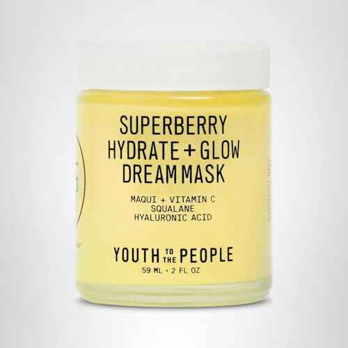 Youth To The People Superberry Dream Mask Full Size - Hyaluronic Acid + Vitamin C Face Moisturizer + Overnight Facial Mask, Hydrates + Plumps + Brightens Skin, Evens Skin Tone, For Dry Skin - 2 fl oz