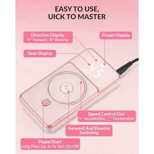 BAOSHISHAN Professional Nail Drill Machine, 45000RPM Rechargeable Cordless Nail Drill with Holder &11 Drill Bits for Acrylic Nails Remove Nail Gel Polish Manicure for Salon Home