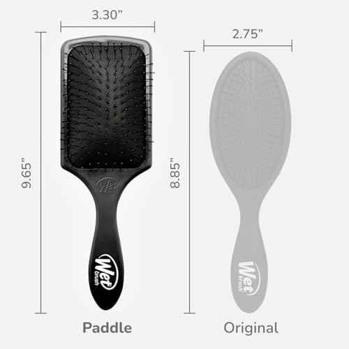 Wet Brush Paddle Detangler Hair Brush, Black, Ultra-Soft IntelliFlex Bristles with AquaVent Design, Great For Treatment & Mask Application, Women, Men, Wet, Dry and Damaged Hair, (Pack of 2)