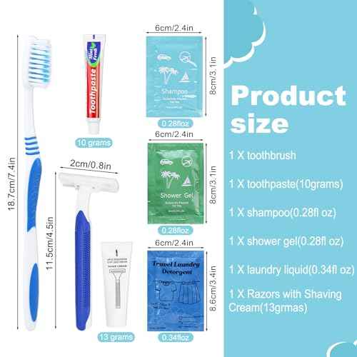 Bulk Hygiene Kits Travel Size Toiletries,Homeless Kit for Homeless,Toiletry Kits Homeless Bulk for Women,Men,Travel,Charity and Hotel100