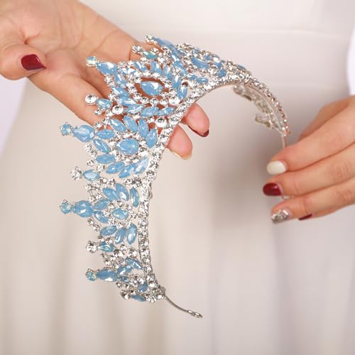 JWICOS Crystal Crowns and Tiaras Headband for Women Princess Wedding Tiara for Birthday Party Prom Bridal Tiara Crown for Halloween Costume