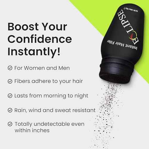 ECLIPSE Hair Fibers Medium Brown for Thinning Hair for Women & Men to Conceal Hair Loss in 15 Seconds - 100% Undetectable Hair Building Fibers, 60g