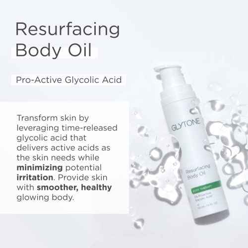 Glytone Resurfacing Body Oil? Nourishing & moisturizing anti aging Body Oil for dry Skin & Keratosis Pilaris ?5% Proactive Glycolic Acid After Shower oil for Body?Unscented, Non Toxic 4 Fl oz