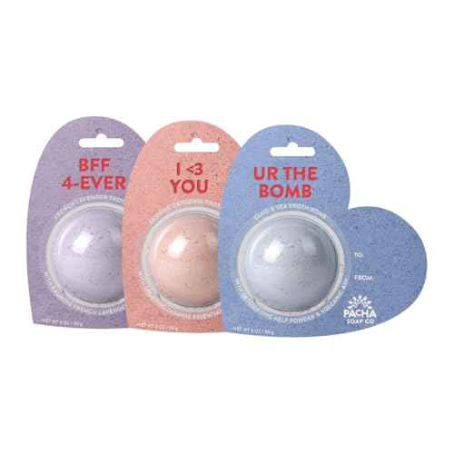PACHA SOAP Co. Bath Bomb Cards, Variety 3 Pack - Scents of French Lavender, Sand & Sea, and Jasmine Gardenia Nourishing, Moisturizing, Naturally Derived & Handcrafted in The USA