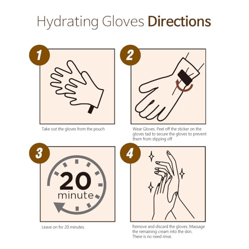 Epielle Hydrating Hand Mask 6 Pairs, Deep Moisturizing Gloves for Dry, Cracked Hands, Self Care Gifts for Women, Spa Kit, Stocking Stuffers, Thanksgiving Essentials