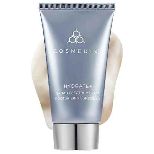 COSMEDIX Hydrate Plus Sunscreen with Broad Spectrum SPF 17 - Moisturizing Face & Body Sun Screen for Travel & Daily Skin Care - Sunblock for Skin Elasticity, Dewy & Radiant Glow, No White Cast