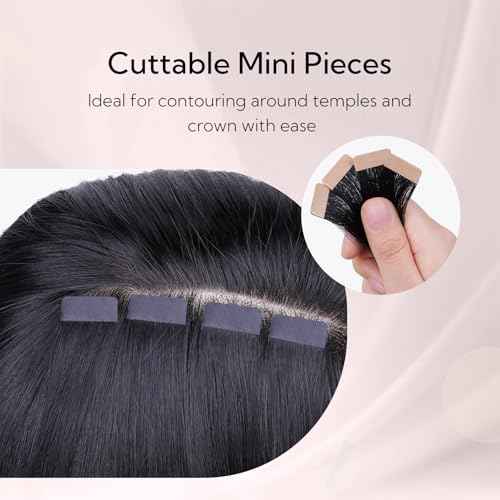 HOTBANANA Wide Tape in Hair Extensions Human Hair, DIY Cut Tape in weft hair extensions£¬20inch 100g 20pcs Balayage Dark Brown Mixed Chestnut Brown Straight Style