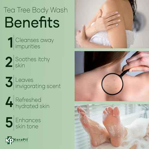 Bacterinyl Tea Tree Oil Body Wash - Antibacterial & Antifungal Support for Ringworm, Body Odors, Athlete¡¯s Foot & Acne, Helps Soothe Itchy, Dry Skin - Made in USA (16 fl oz)